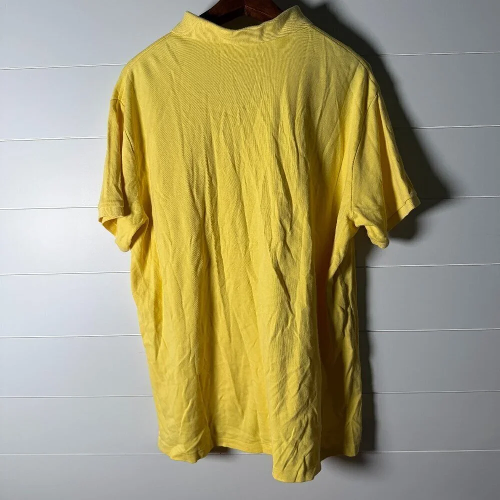 Polo Ralph Lauren Yellow Short Sleeve Polo Shirt Custom Fit Size XL